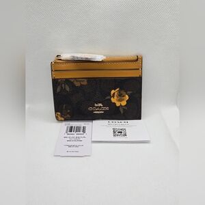 Coach Mini Skinny Id Case In Signature Canvas With Floral Print